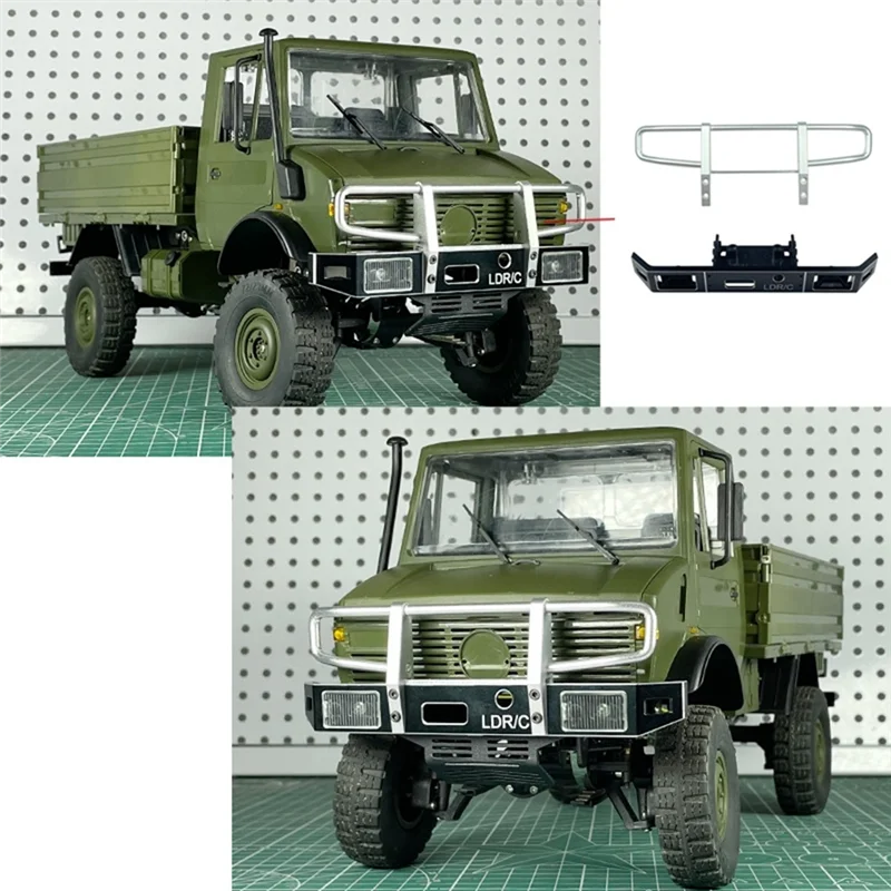 Amortecedor dianteiro de metal para caminhão RC, upgrades de carro prata, LD-P06, LDRC LD-P06, LD P06, Unimog 1/12, peças e acessórios