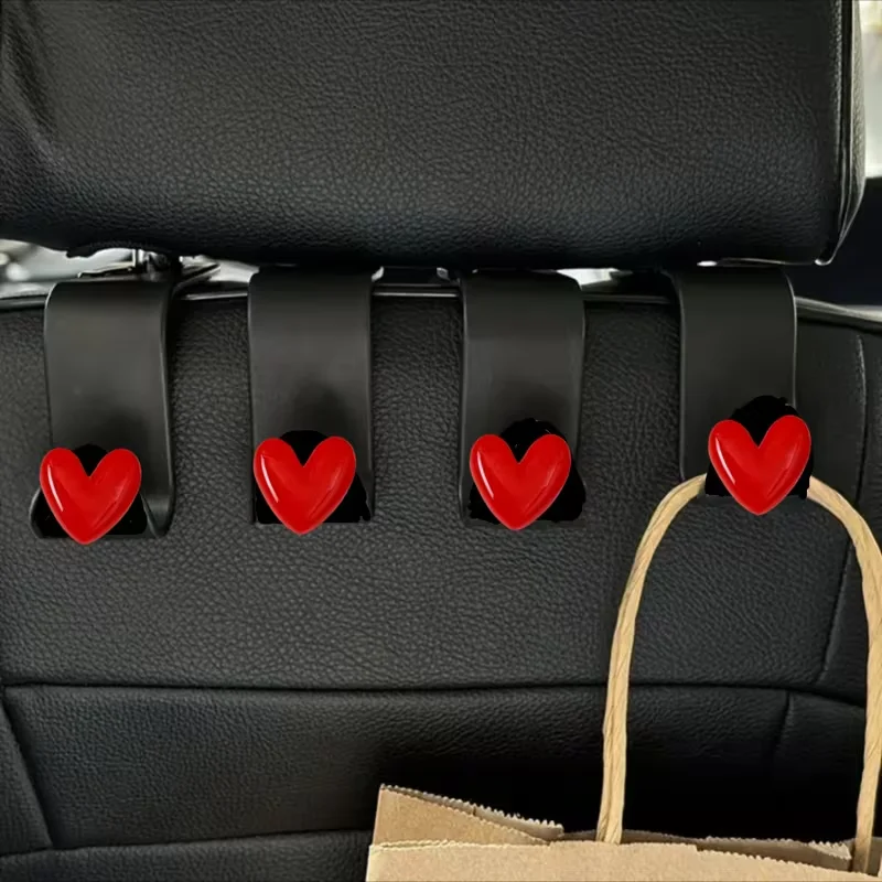 قطعتان من خطاف مسند الرأس لمقعد السيارة اللطيف ثلاثي الأبعاد - منظم تخزين السيارة العالمي لحقائب اليد والمحافظ والسترات