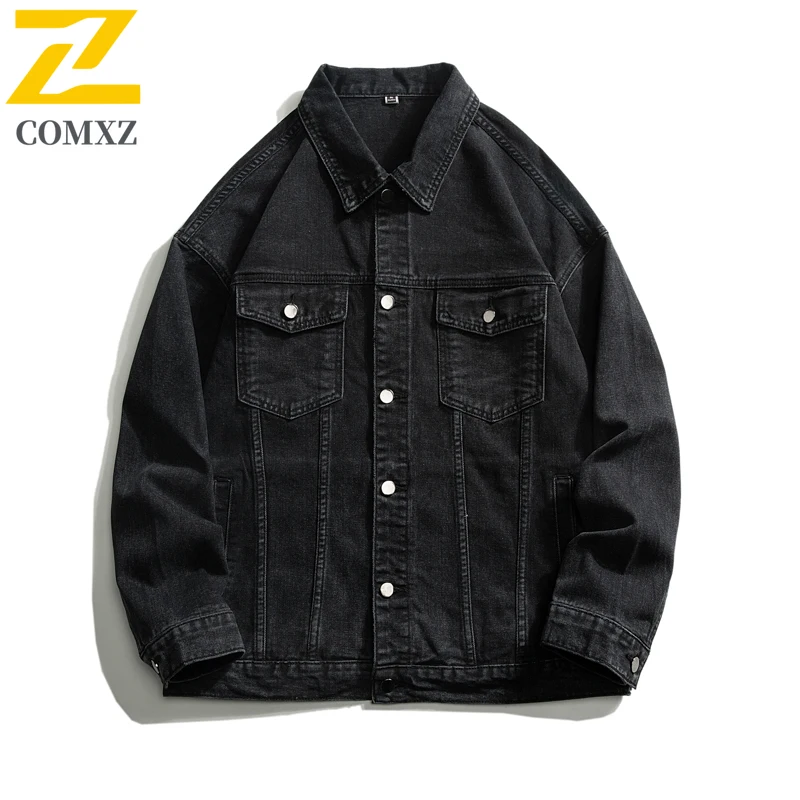 

Men's Casual Denim Jacket 2025 Spring Autumn New Trend Versatile Retro Loose Collar Jacket Street City Commuting Denim Jacket