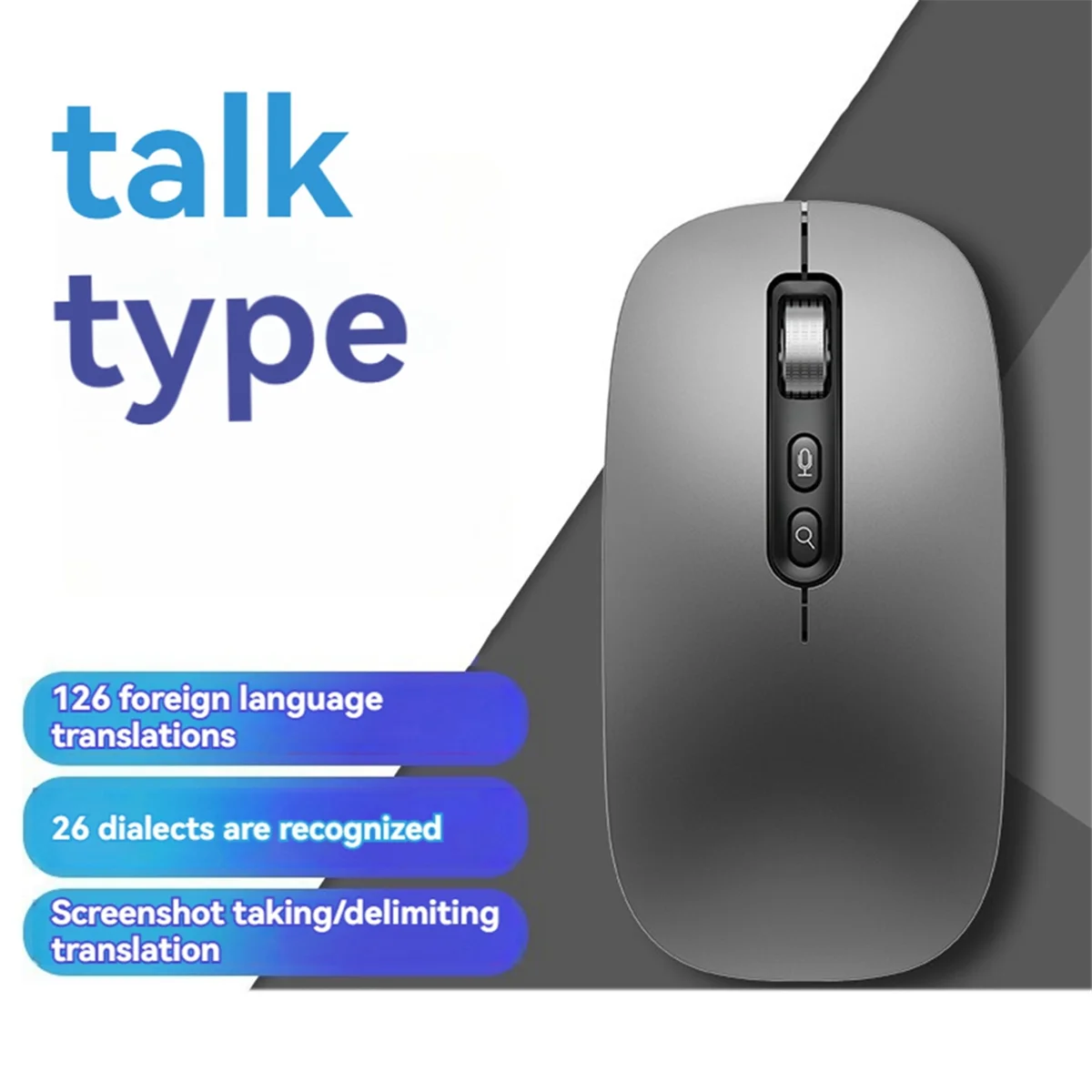 Convince AI Smart Voice Mouse Voice to Text Mouse Rechargeable 2.4G Wireless Bluetooth Mouse Voice Input Mouse for Laptops,A2025