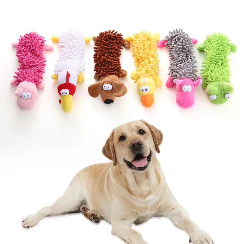 Plush Frog Hippo Dog Toy Squeaky Chew Interactive Puppy Training Supplies Soft Fur Shell Teeth Grinding Pet Friendly