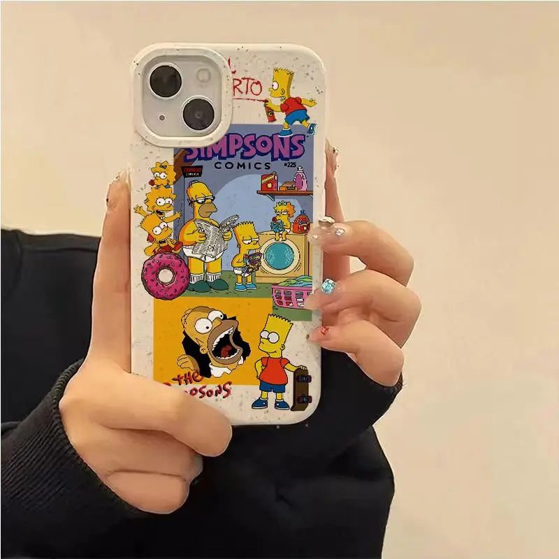 Niche The Simpsons Dropproof Phone Case Cartoon Creative dla iPhone 15 14 13 12 Pro Plus Max 15 14 Wstrząsoodporne etui ochronne