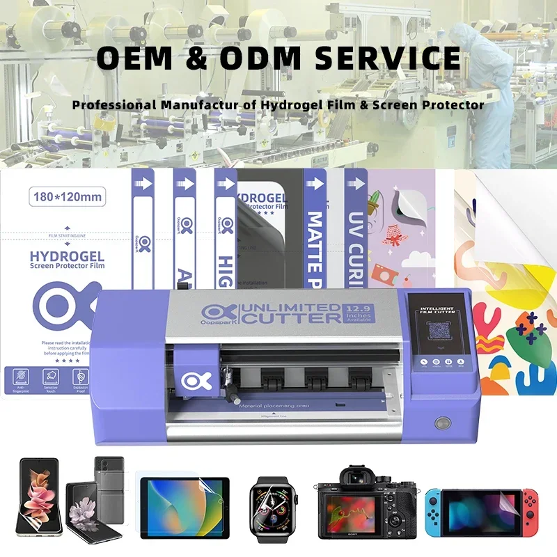 Oopspark Unlimited Screen Protector Cutting Machine Front Hydrogel Films Cutter BT Version Mobile Phone TPU Back Skin Protective