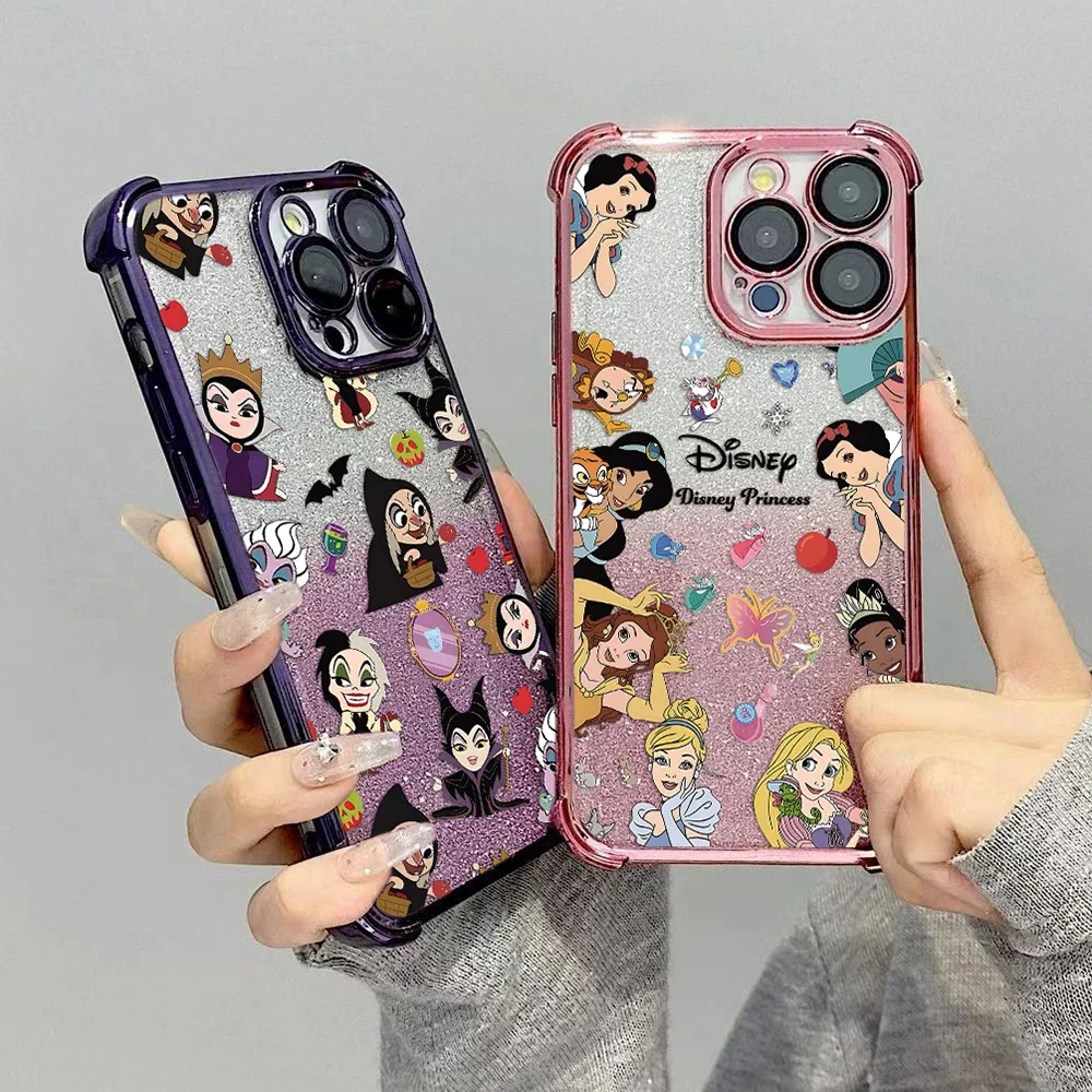 Cute Princess Plating Phone Case For Samsung A35 A57 A07 A36 A16 A06 A35 A55 A25 A26 A05s A15 A54 A34 A24 A14 A05 A04 4G 5G