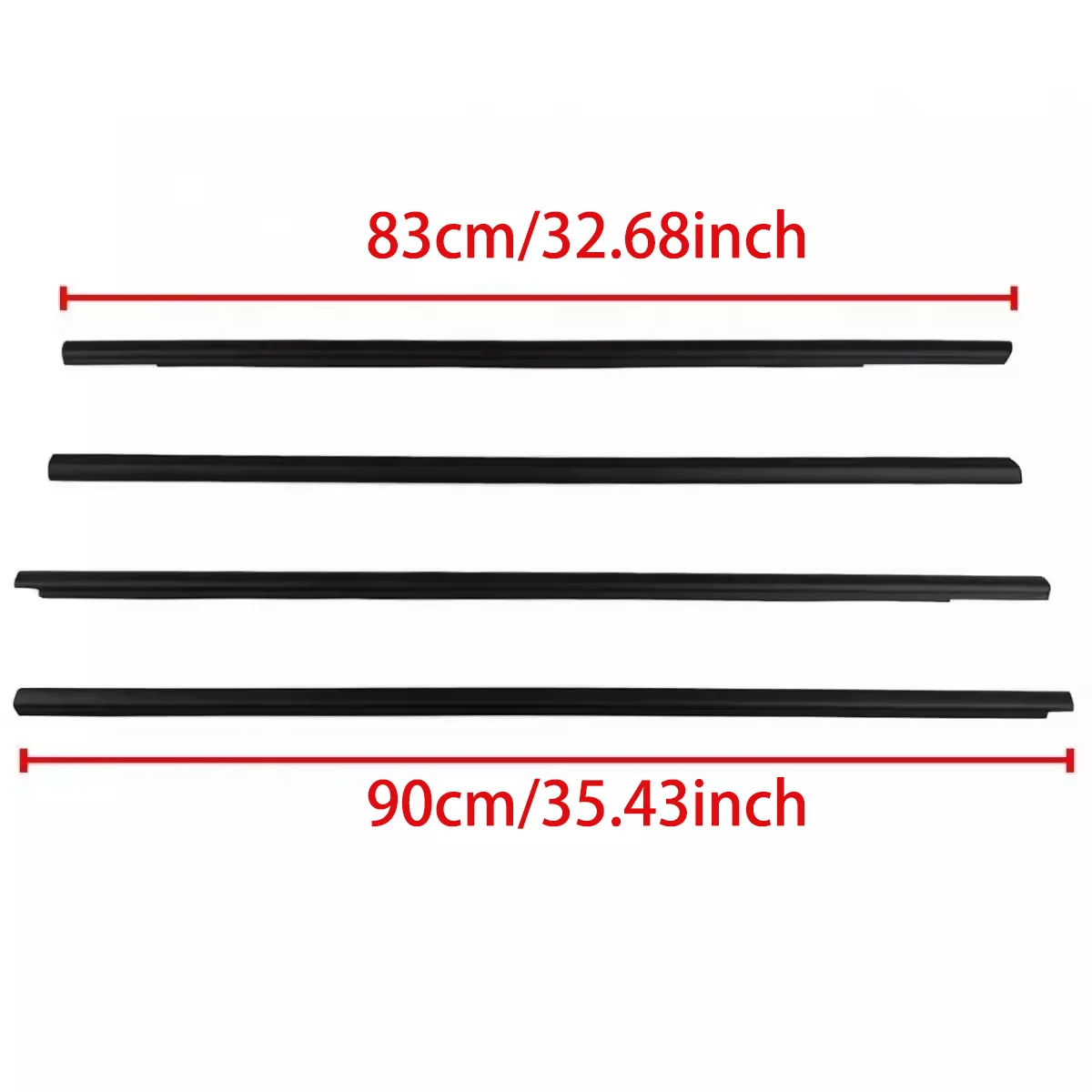 4PCS Car Outer Windows Rubber Weatherstrip Sealing Strip Belt Moulding Trim For Toyota Land Cruiser Prado LC95 LC90 1996-2002