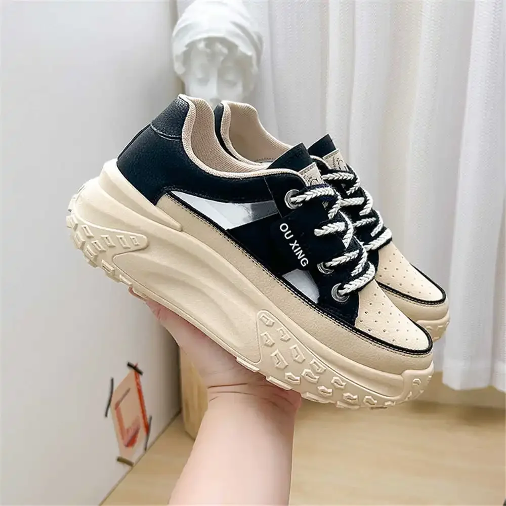 37-38 Thick Heeled Women Running Sneakers Tennis Camouflaged Boots Brown Woman Shoes Sport League Sports Industrial Sewing