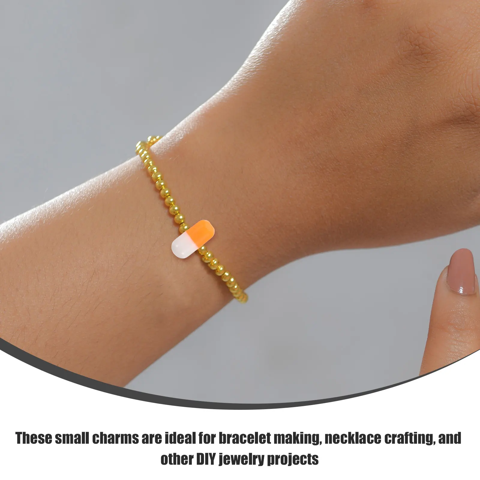 

50 шт. миниатюрных подвесок-таблеток для изготовления украшений своими руками, бусины из смолы, разноцветные маленькие шармы для браслетов и ожерелий