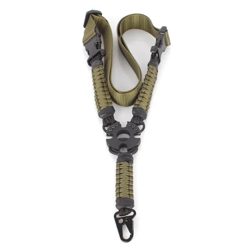 Tactical Vertical Single Point Gun Sling Shoulder Strap With Braided Paracord Rifle Shot Gun Strap Belt Rope Hunting Accessories