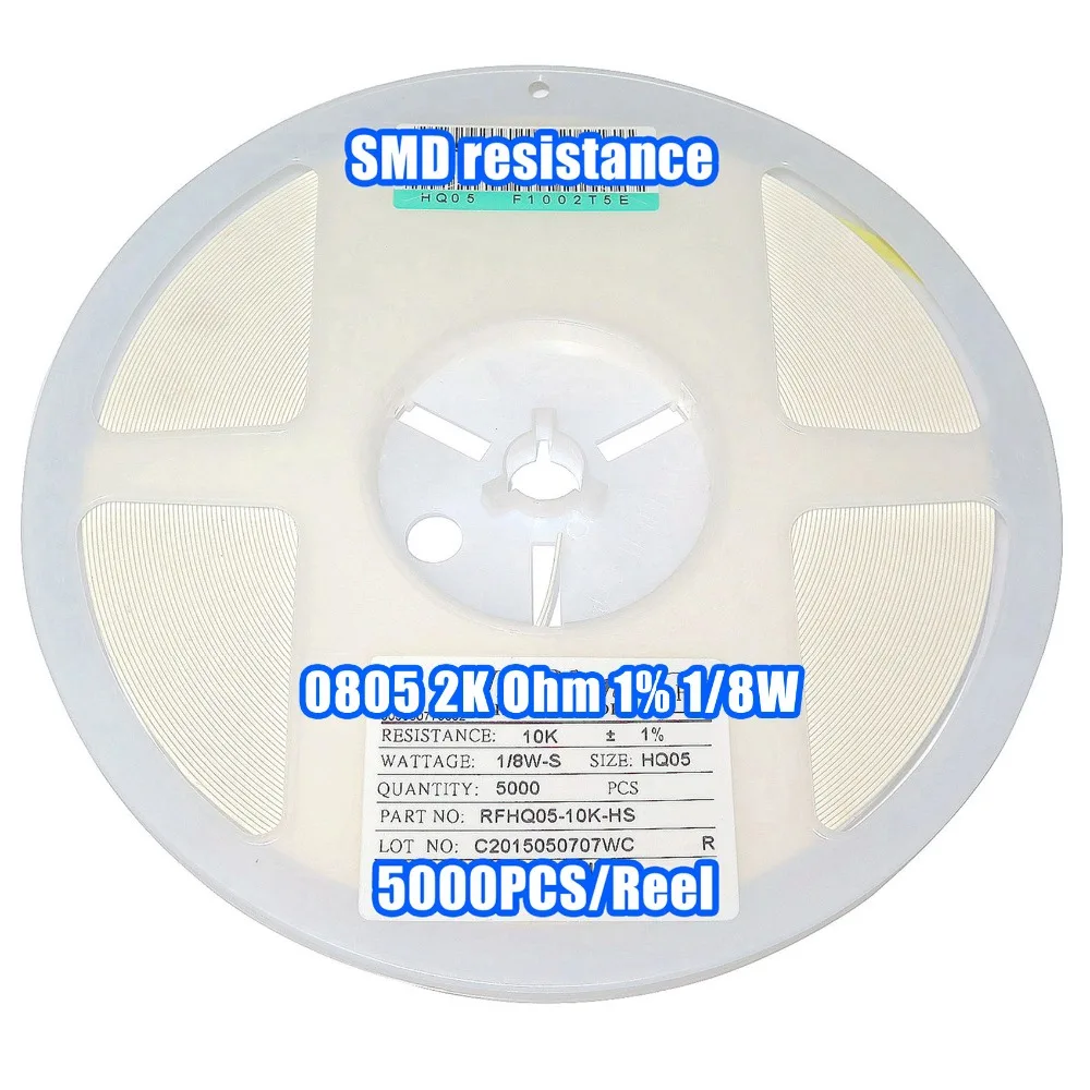 

1 Reel 0805 2k 2K Ohm 1% 1/8W SMD Resistance 5000PCS/Reel