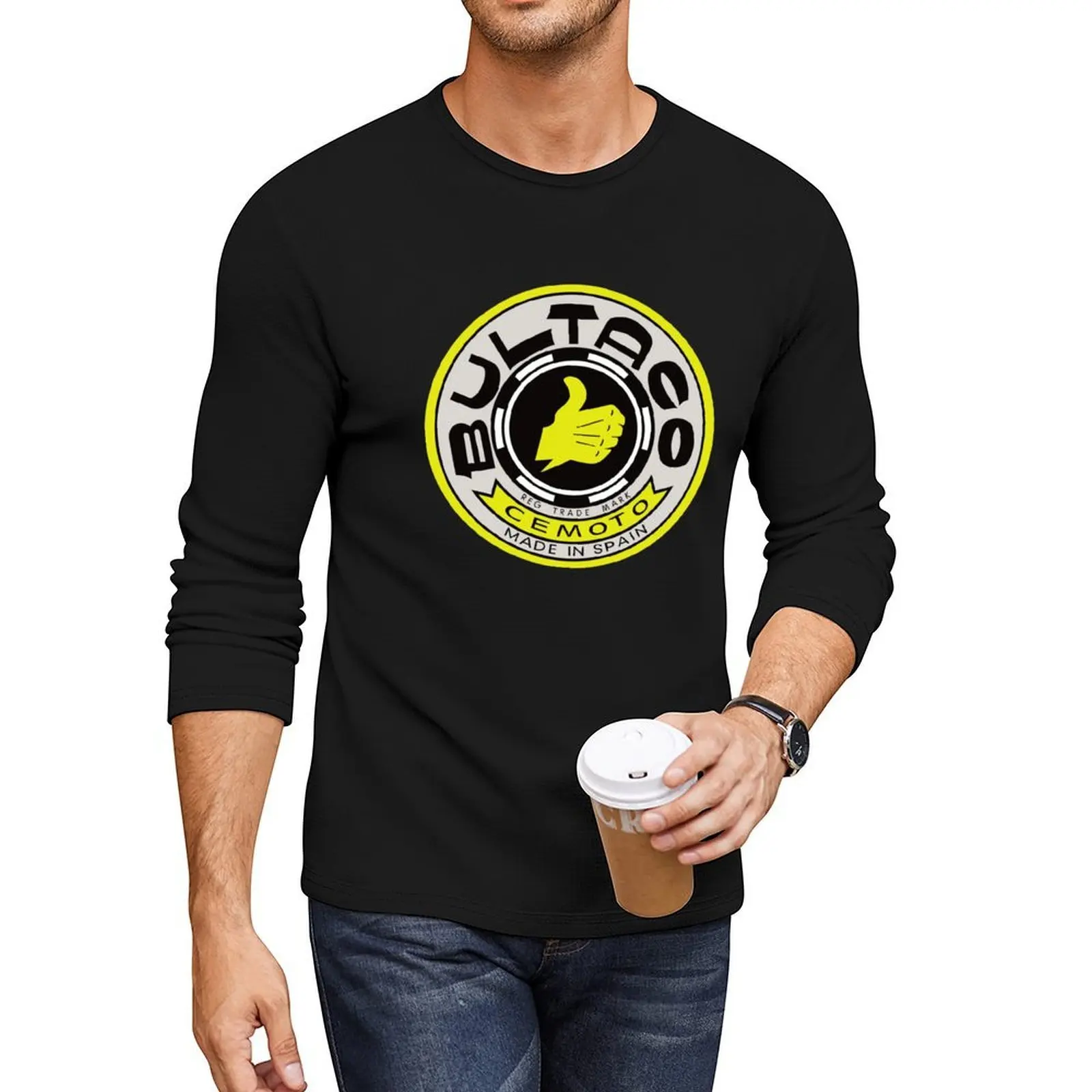 

Symbol of Bultaco Long T-Shirt quick drying t-shirt tees Tee shirt korean fashion t shirt men
