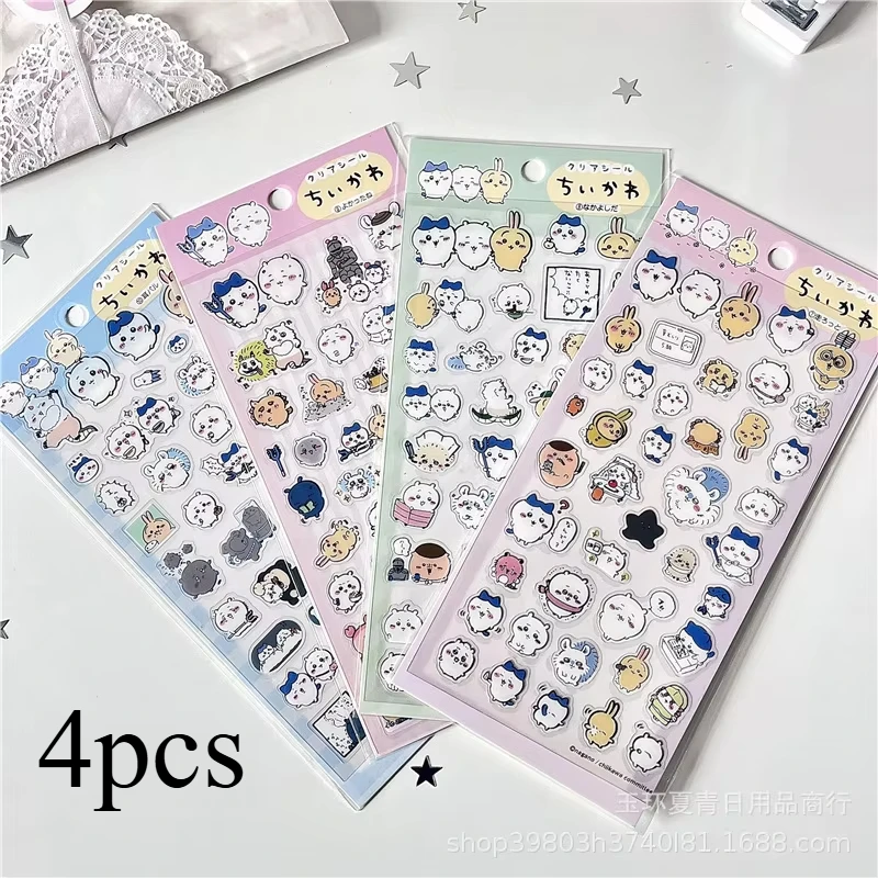 Super Cute Cartoon Stickers Kawaii Notebook Ledger Decoration Stickers ちいかわ ハチワレ Cross Dressing Stickers