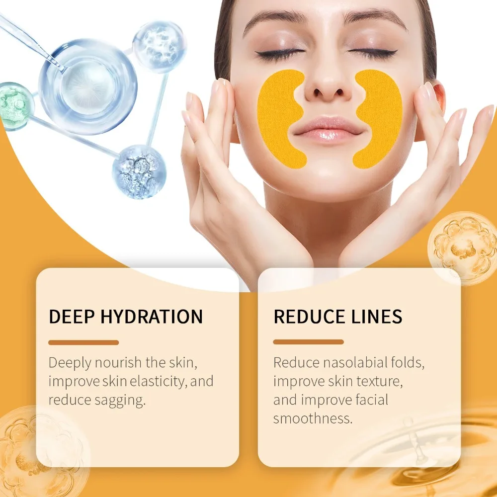 Nasolabial Folds Patch Contain Collagen Hyaluronic Acid Nourish Moisturizing Firming Skin Lifting Sticker Anti-Wrinkle Face Mask