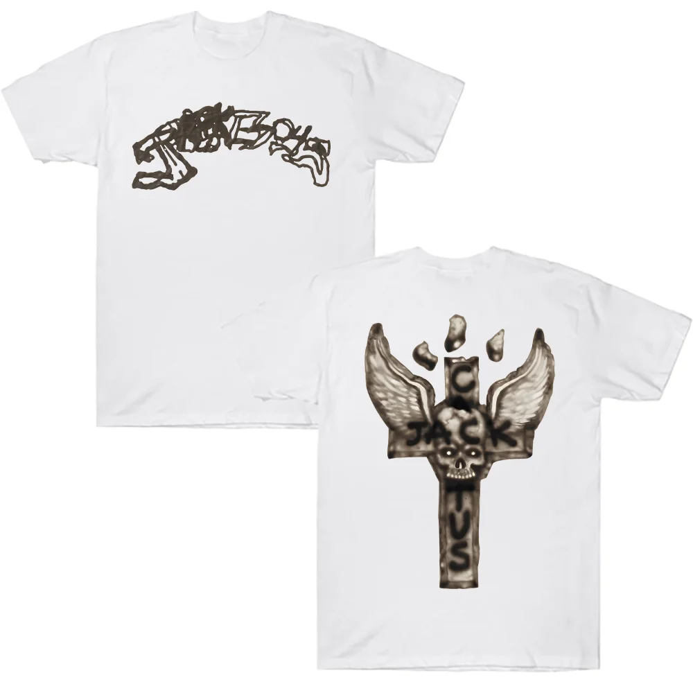 

JACKBOY 2 Album Art Graffiti T-shirt Traviss Scott Cactus Jack Tops Loose Casual Cotton Crew Neck Short Sleeve Streetwear Tee