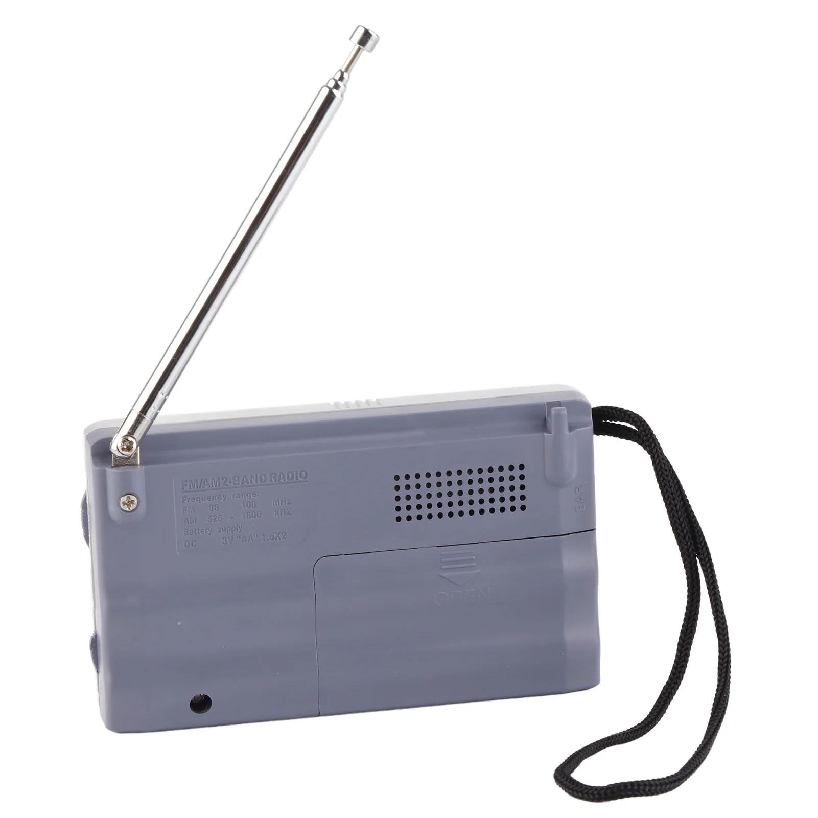 Mini 5W Speaker Lasting Portable Pocket Transistor Radio with Earphone Jack Long AM FM Radio for Home Outdoor Silver Gray Radio