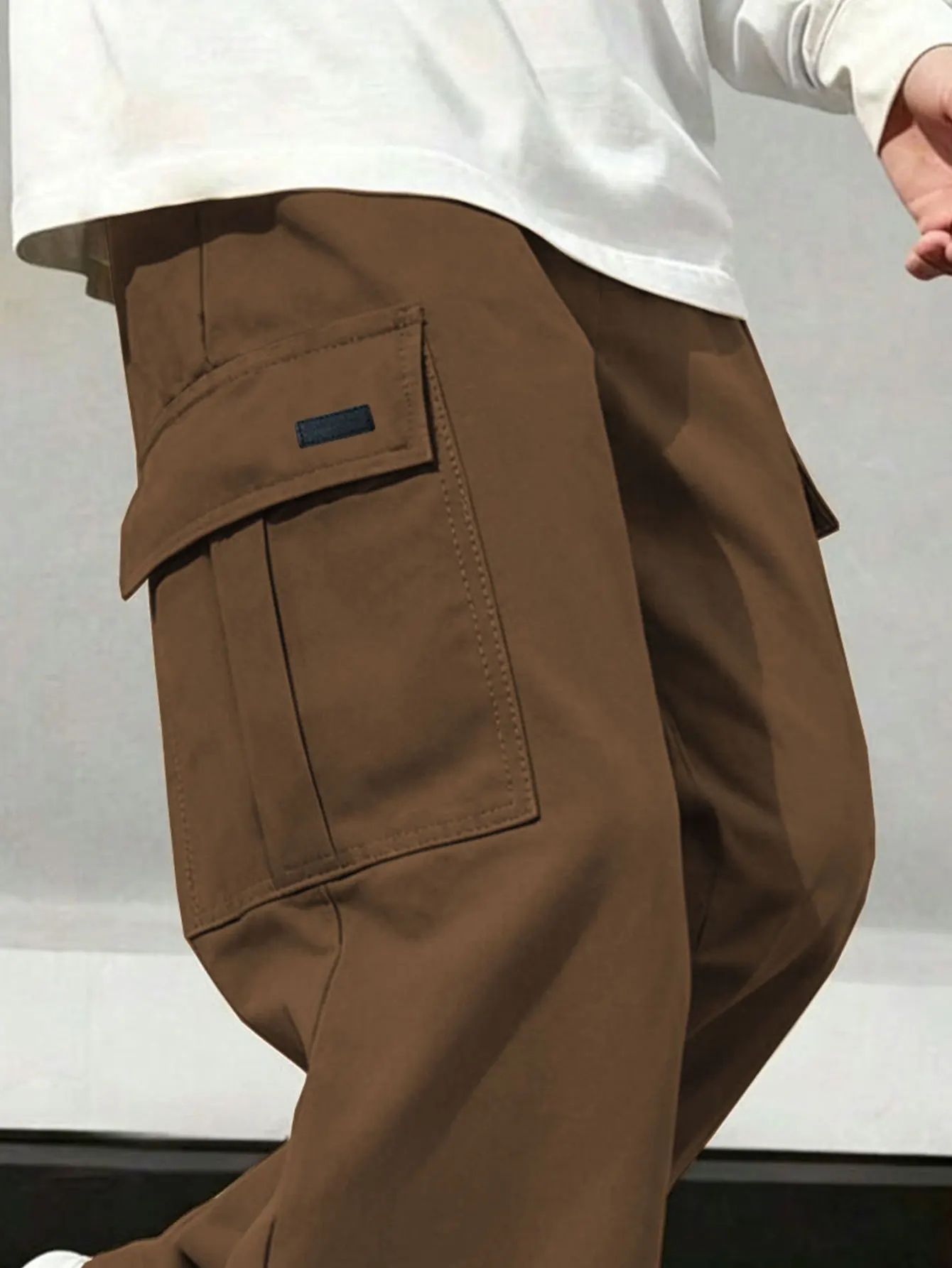 Herren Casual Gerade Geschnittene Arbeitshosen Modisch Bequem Gewebter Stoff Frühling Herbst Tägliche Kleidung – Detail 13
