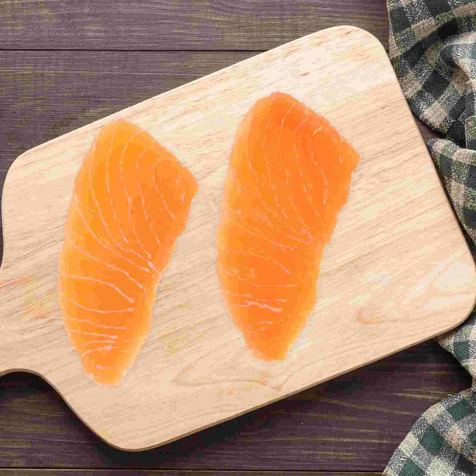 Lifelike Imitation Salmon Fillet Home Decor Props Child Table Top Fish Tank Decorations