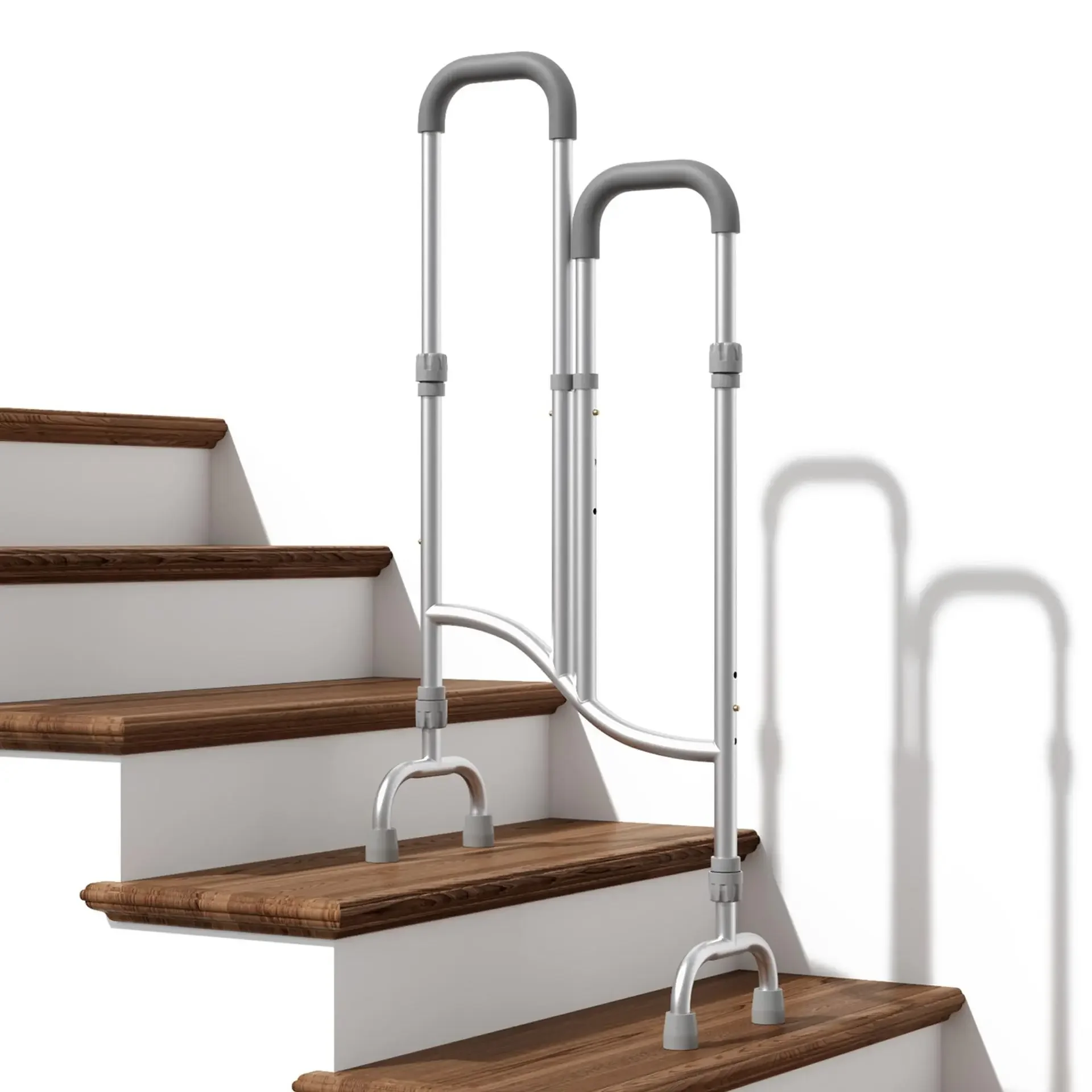 Suitable for climbing stairs auxiliary cane, the elderly walker, 2 in 1 adjustable