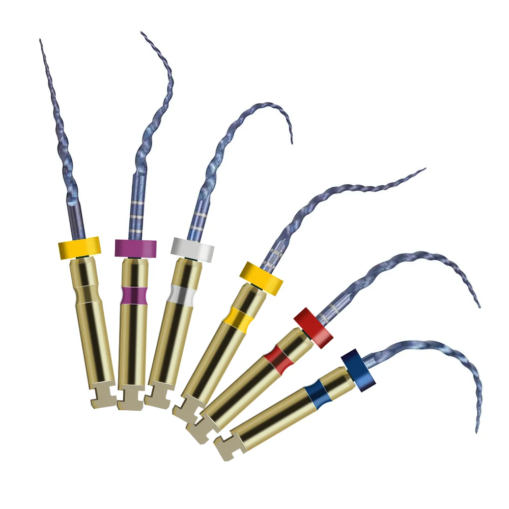 

Flexible Blue Niti Rotary Files 6Pcs, Heat Activated Anti-Fracture Endodontic Files for Root Canal Treatment
