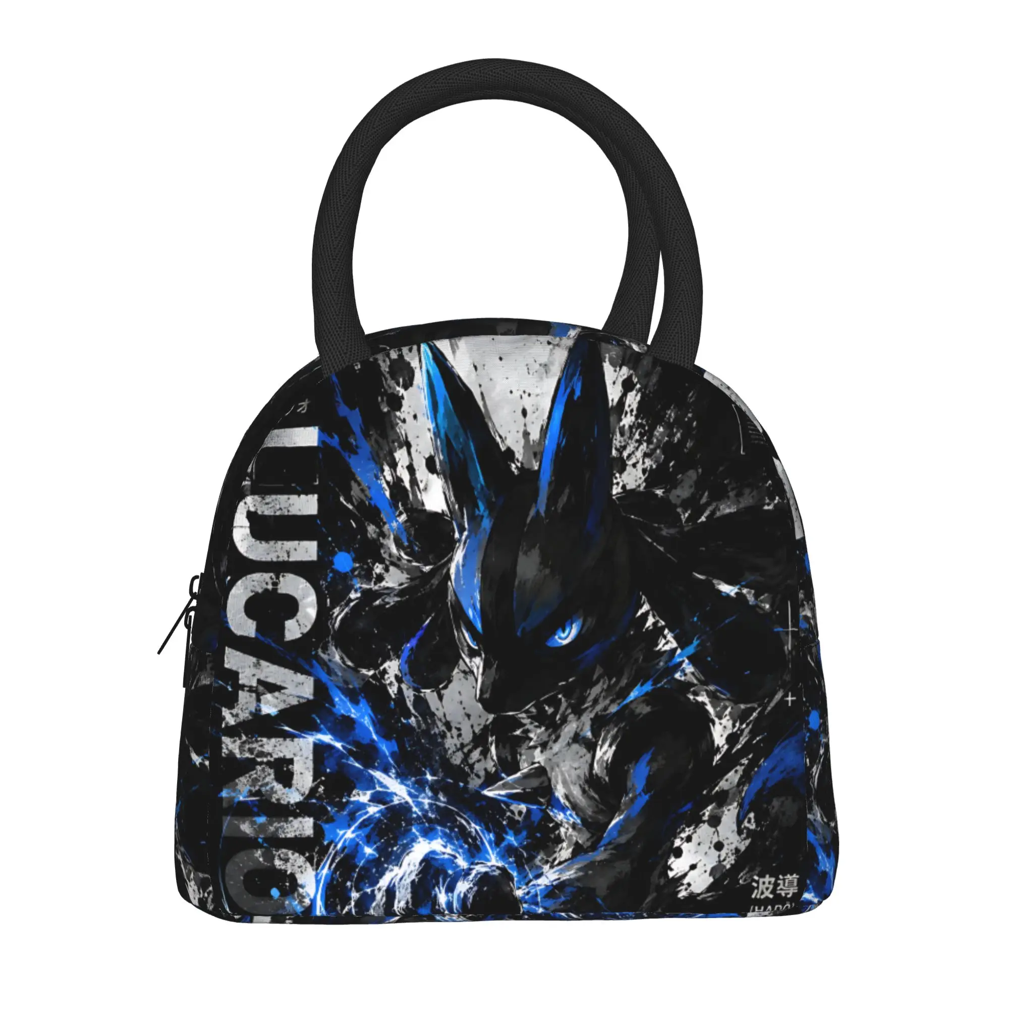 Pokemon Lucario Handbag Insulated Lunch Bag Ice Pack Rice Bag  bolsa Student Bento Lunch Handbag Insulation