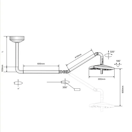 Imagen 2 del producto Nueva actualización de luz sin sombras con cabezal LED de 50W, lámpara de examen y cirugía Dental/Medical/Veterinaria
