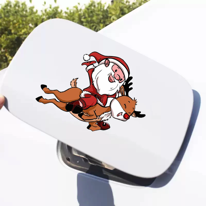 Santa's Reindeer-Themed Car Stickers - Waterproof Rear Windshield & Body Decals Motorcycle Decorative Accessories