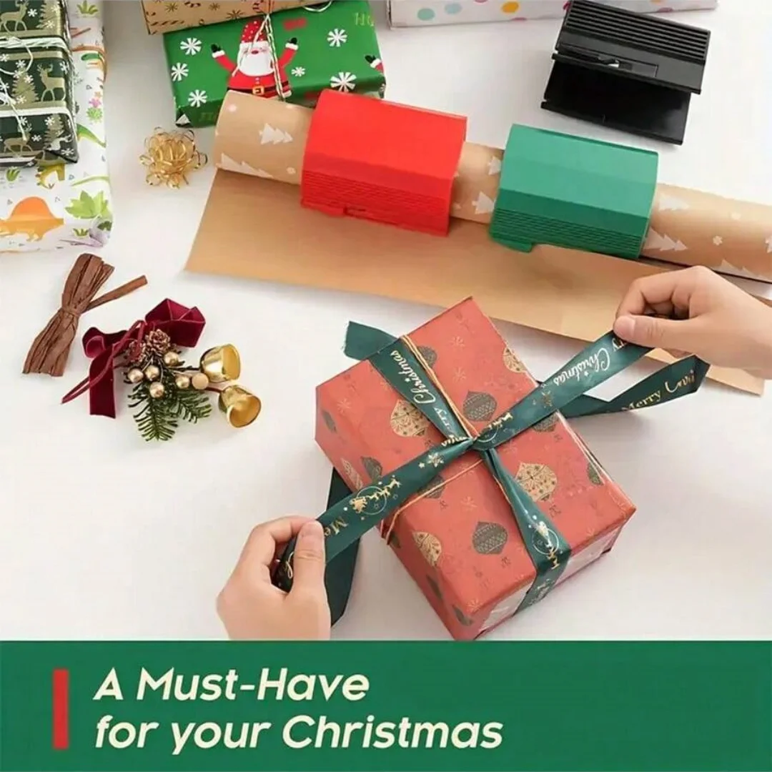 Portable Wrapping Paper Roll Cutter Manual Gift Wrap Slicer DIY Christmas Holiday Gift Packaging Cutting Tool Home Wrapping Acce image 6