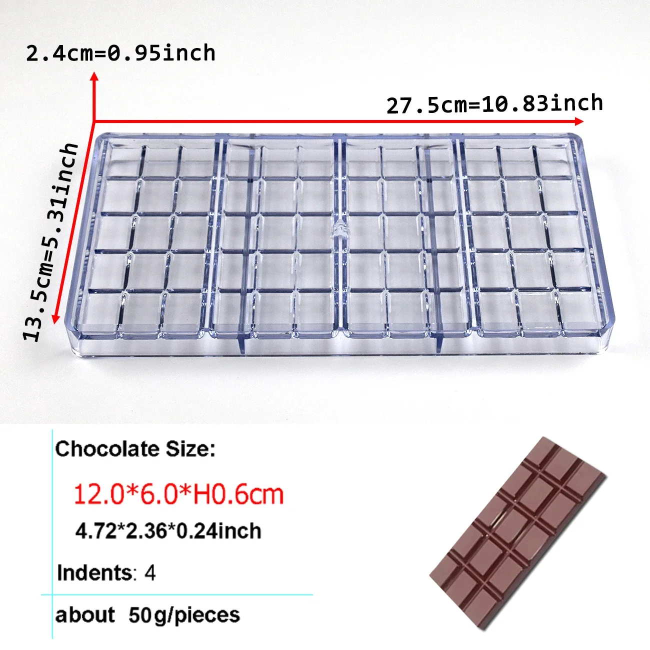 1Pcs Chocolate Mold Polycarbonate Heart Sphere Shape Candy Bar for Confectionery Baker Pans Tray Baking Pastry Tools