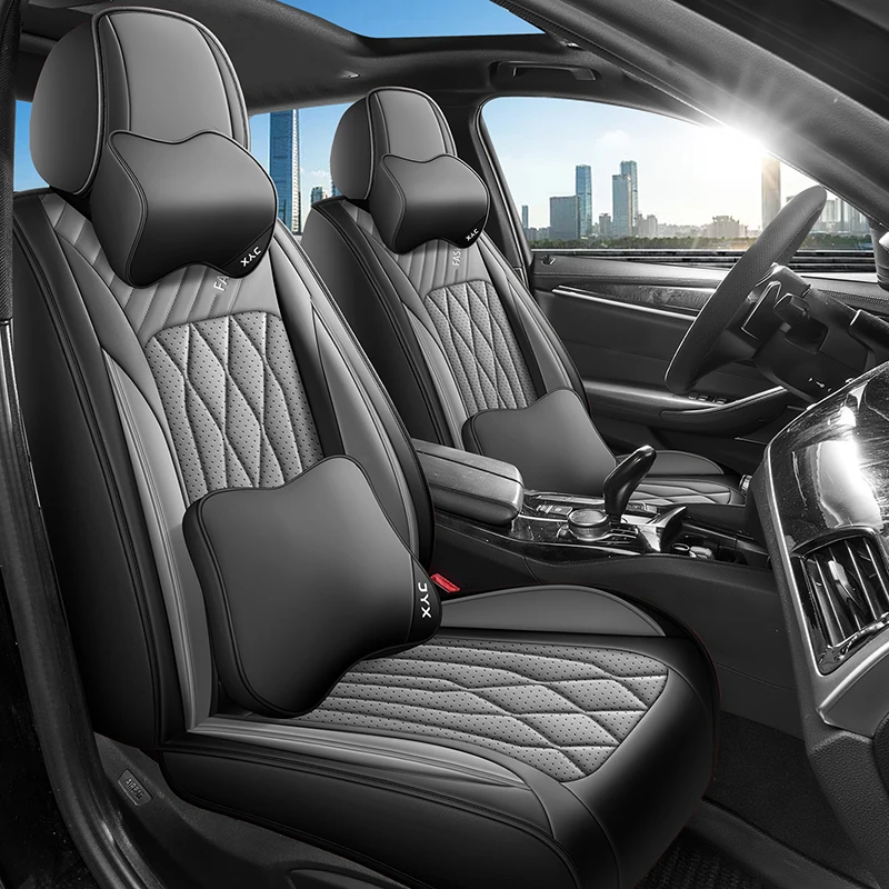 

Front two-seater car seat covers, headrest and lumbar support combination, universal style, suitable for most models