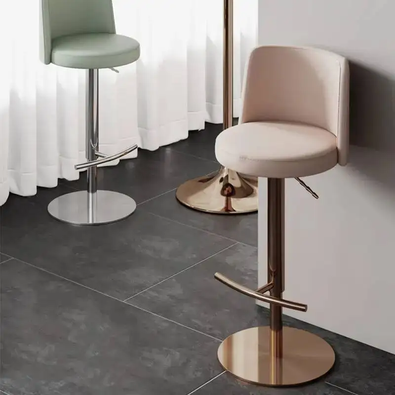 

Стальной металлический барный стул из нержавеющей стали, бытовой подъемный вращающийся остров, высокий обеденный стул, ресторан, кафе, спинка, высокий табурет