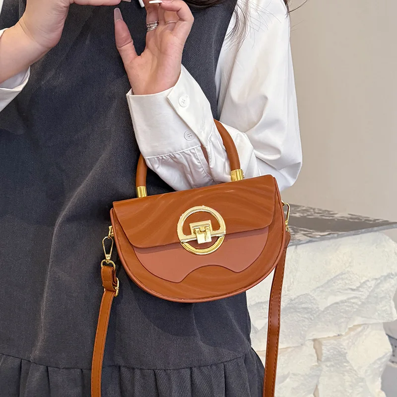 

Fashion Trend Semicircular Saddle Bag Premium Sense Foreign Style One Shoulder Crossbody Bag Exquisite Hand Bag