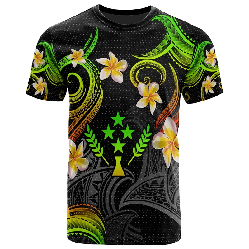 Hawaiian Kosrae 3D Printed T Shirt Men Summer Round Neck Short Sleeves Casual Tops Oversized Tees Streetwear Polynesian T-shirt