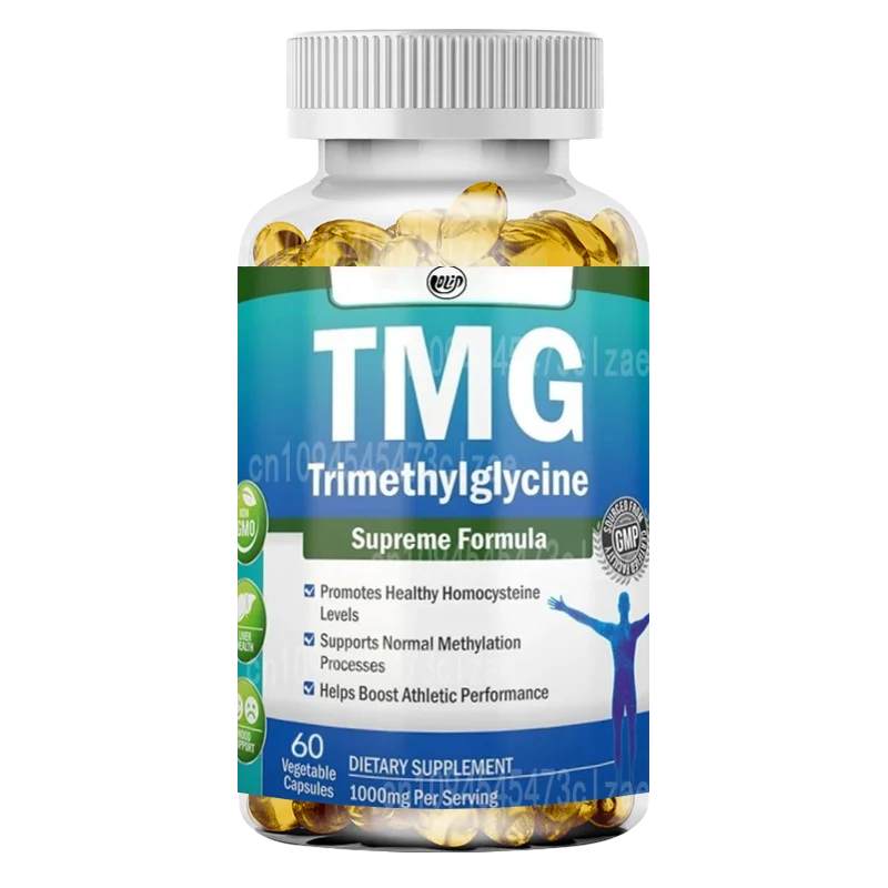 Trimethylglycine Supplement, 60 Capsules - Anhydrous Betaine - Supports Blood Pressure Levels, Non GMO Formula