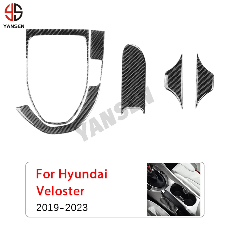 

Car Gear Shift Panel Decorative Cover Carbon Fiber Sticker For Hyundai Veloster 2019-2023 Car Accessories