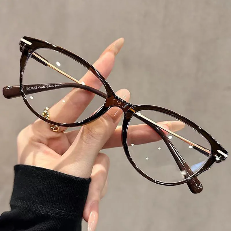 Unisex Blue Light Blocking Glasses with Cat Eye Frame Design High Definition Lenses Stylish Non Prescription Glasses