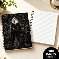 Gothic Black Cat themed Notebook 1pc,Blank Lined Pages, Ideal Gift for Note-Taking, Inspiring for Everyone, Perfect for Students 5