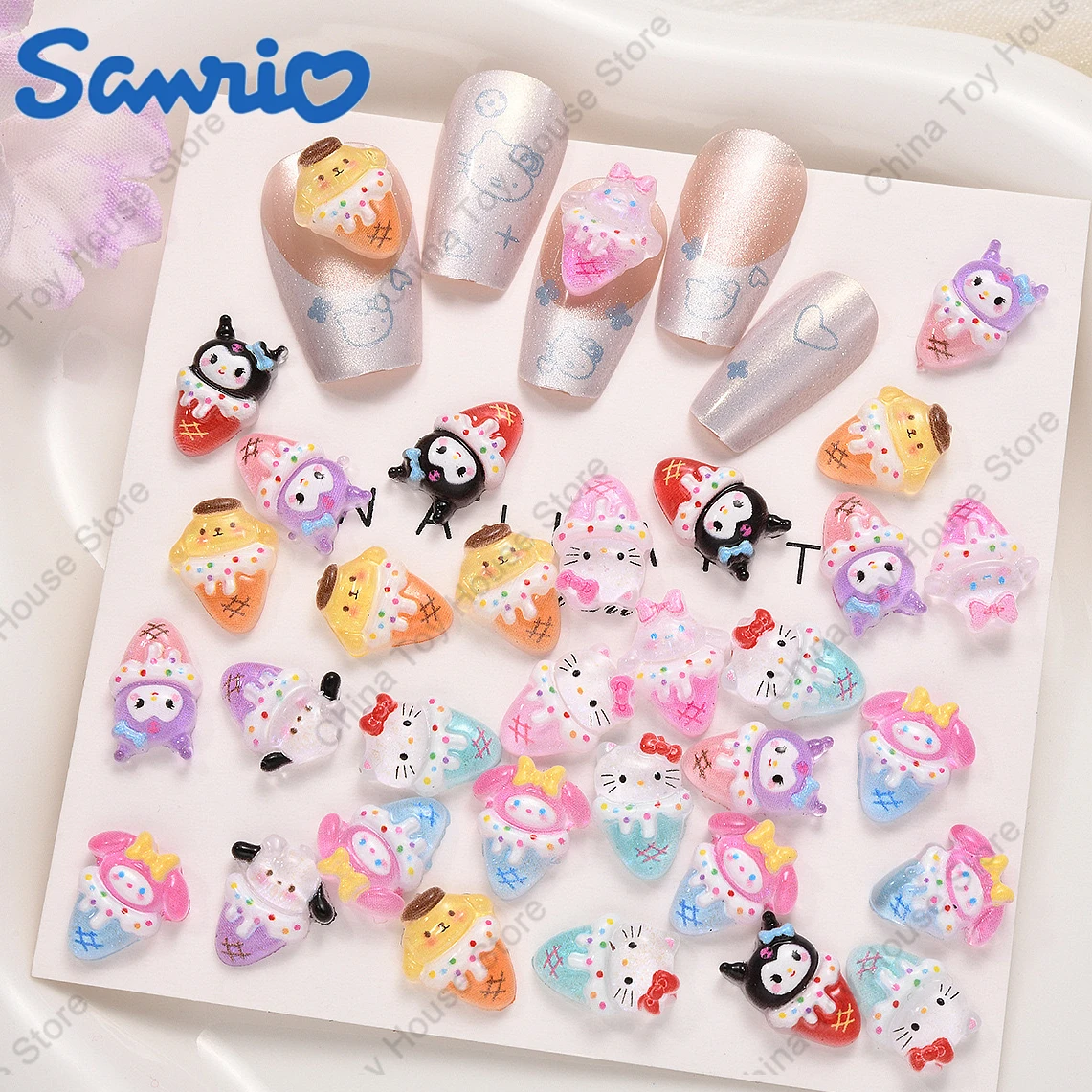 

20PCS Kawaii Kuromi Nail Art Charms Cartoon Kit 3D Nail Rhinestone Gems for Manicure Nails DIY Phone Case Hairpin Y2K Art Deco