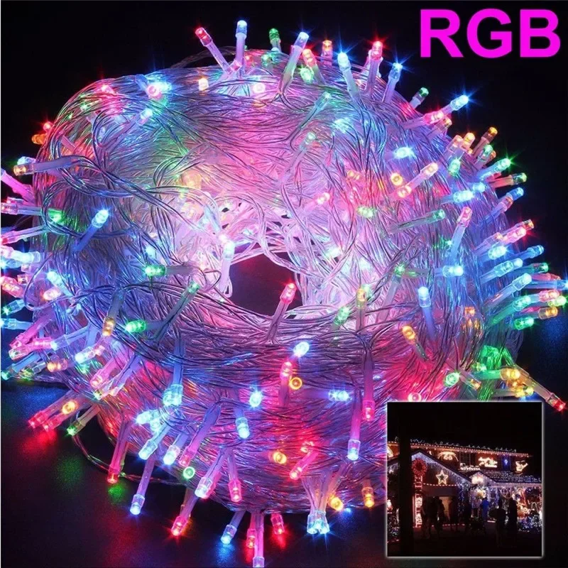 Christmas Lights 10M 20M 30M 50M 100M Led String 8 Function Christmas Lights 8 Colors For Wedding Party Holiday Lights Led light