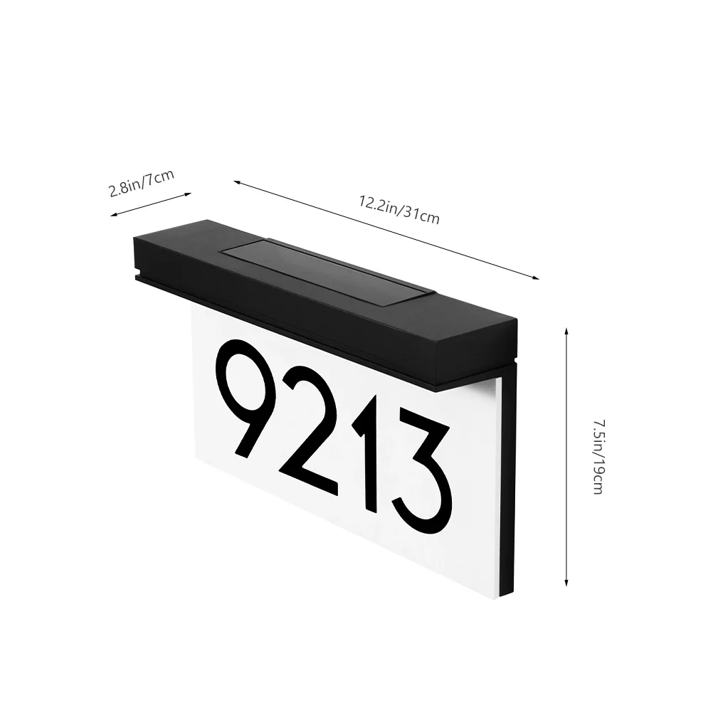 1Set Solar Courtyard Indicator Light Hoogwaardige PP LED-deurplaatlamp Outdoor Waterdicht Solar Huisnummerbord Helder