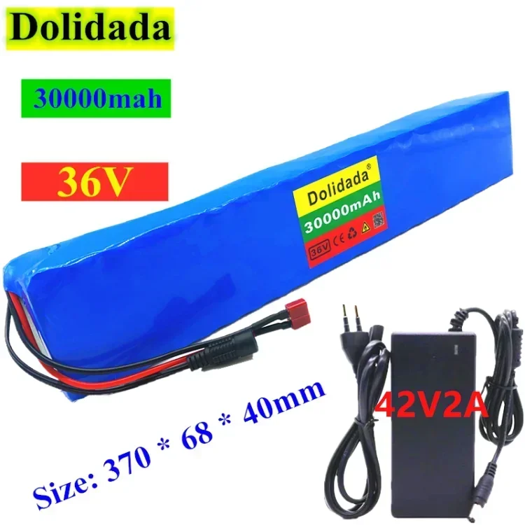 New High Power 36V Battery 10S4P 30Ah 18650 Battery Pack 800W 42V 30000mAh for Ebike Electric Bicycle with BMS+charger