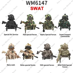 2024 WW2 Military Mini Action Figures Classic SWAT Buildling Blocks Special Forces Seals Commando Dolls Brick Model Toy Kid Gift