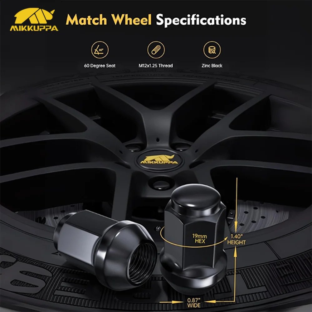 미쿠파 20개 M12x1.25 휠 러그 너트 합금강 폐쇄형 자동차 액세서리 닛산 알티마 맥시마 스바루 교체용