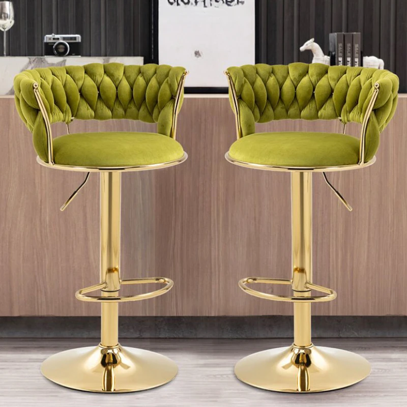 Sillas de Bar modernas de diseño europeo, sillas de Bar nórdicas de Metal ajustables de lujo, taburete cómodo, accesorios para Salle Manger
