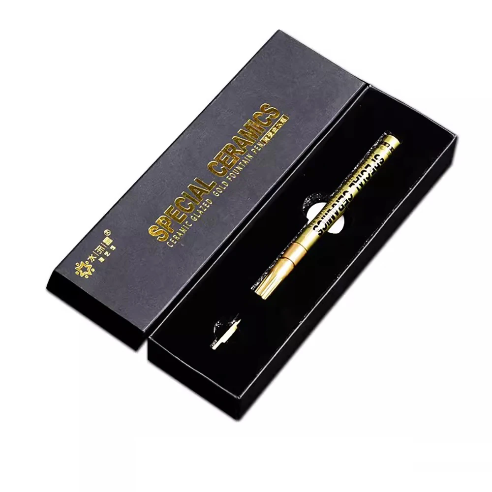 

Ceramic Glazed Gold Fountion Pen DIY Handmade Painted Paint Porcelain Hook Line Pen Special Pottery Tool