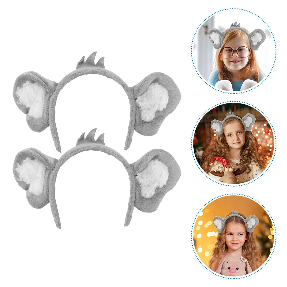 

2pcs Koala Headband Cute Animal Ear Headbands For Women Girls Festival Party Cosplay Photo Props Unique Hair Accessories