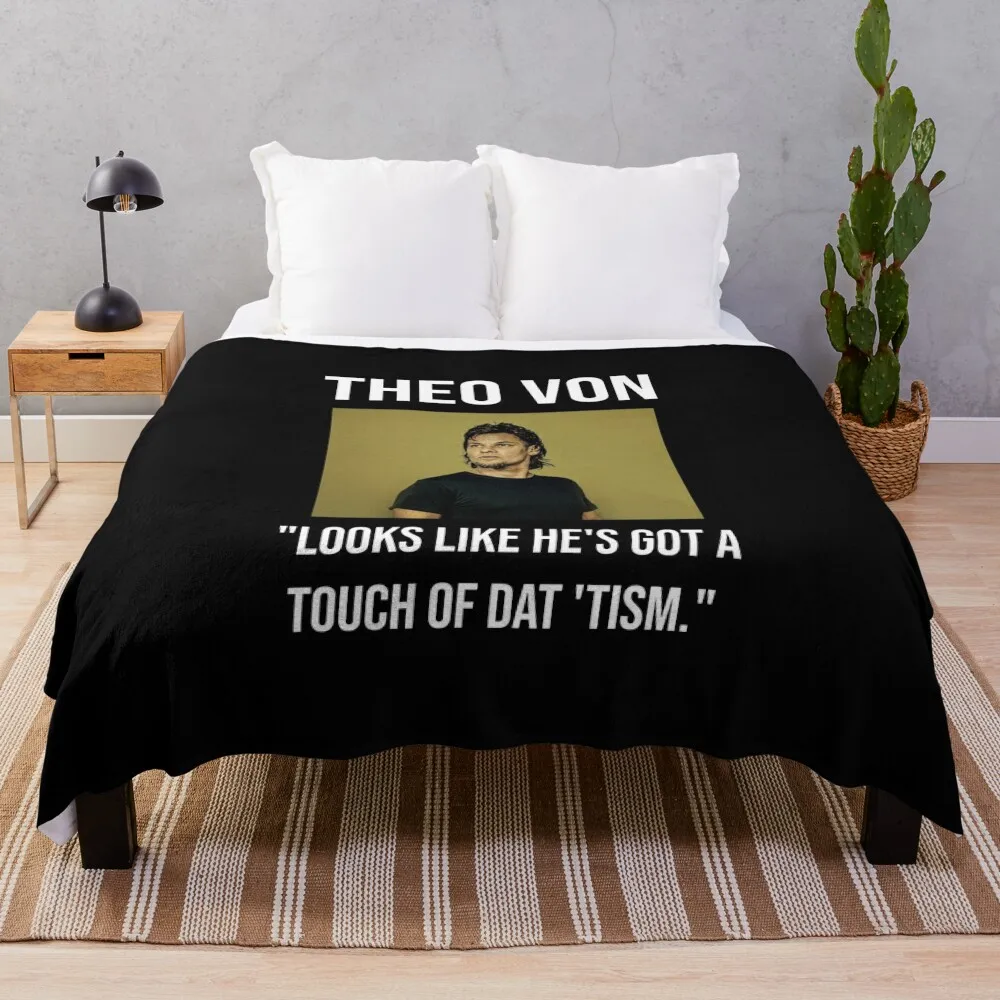 

Theo Von Autism Throw Blanket Loose Plaid on the sofa Sofas Bed Blankets