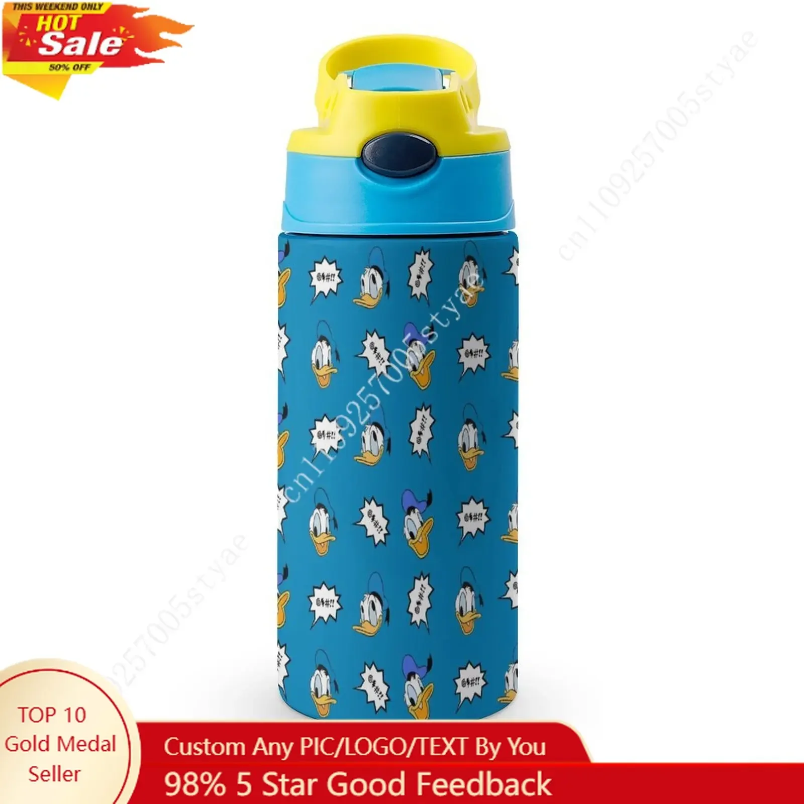 

Donald Duck Insulated Bottle Disney Cartoon Custom Your Photo Logo Text DIY Design Birthday Holiday Gift Thermos Bottle