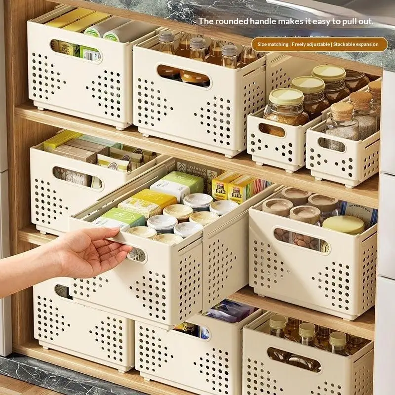Innovative Retractable Storage Box Stackable Plastic Perfect for Bathroom and Kitchen Organization