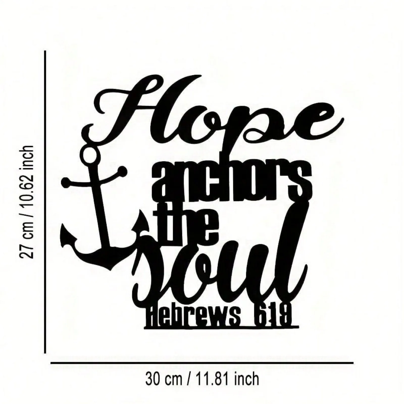 CIFBUY Iron Art Wall Sign Metal Hope Anchor Soul Bible Verse Home Decor Office Hanging Art Gift Wall Sculpture