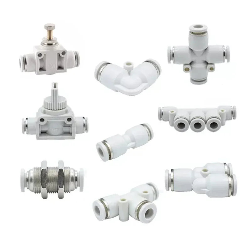 High Quality 1PCS PU PV PY PE PM PZA PK LSA HVFF White Pneumatic Fitting Air Hose Connector Quick Release Fittings Accessories