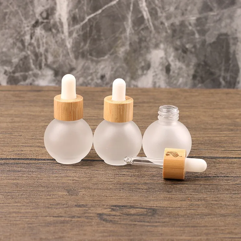 Refillable Dropper Bottle Frosted Essential oil Glass Aromatherapy Liquid 20ml Drop for Massage Pipette Bottles